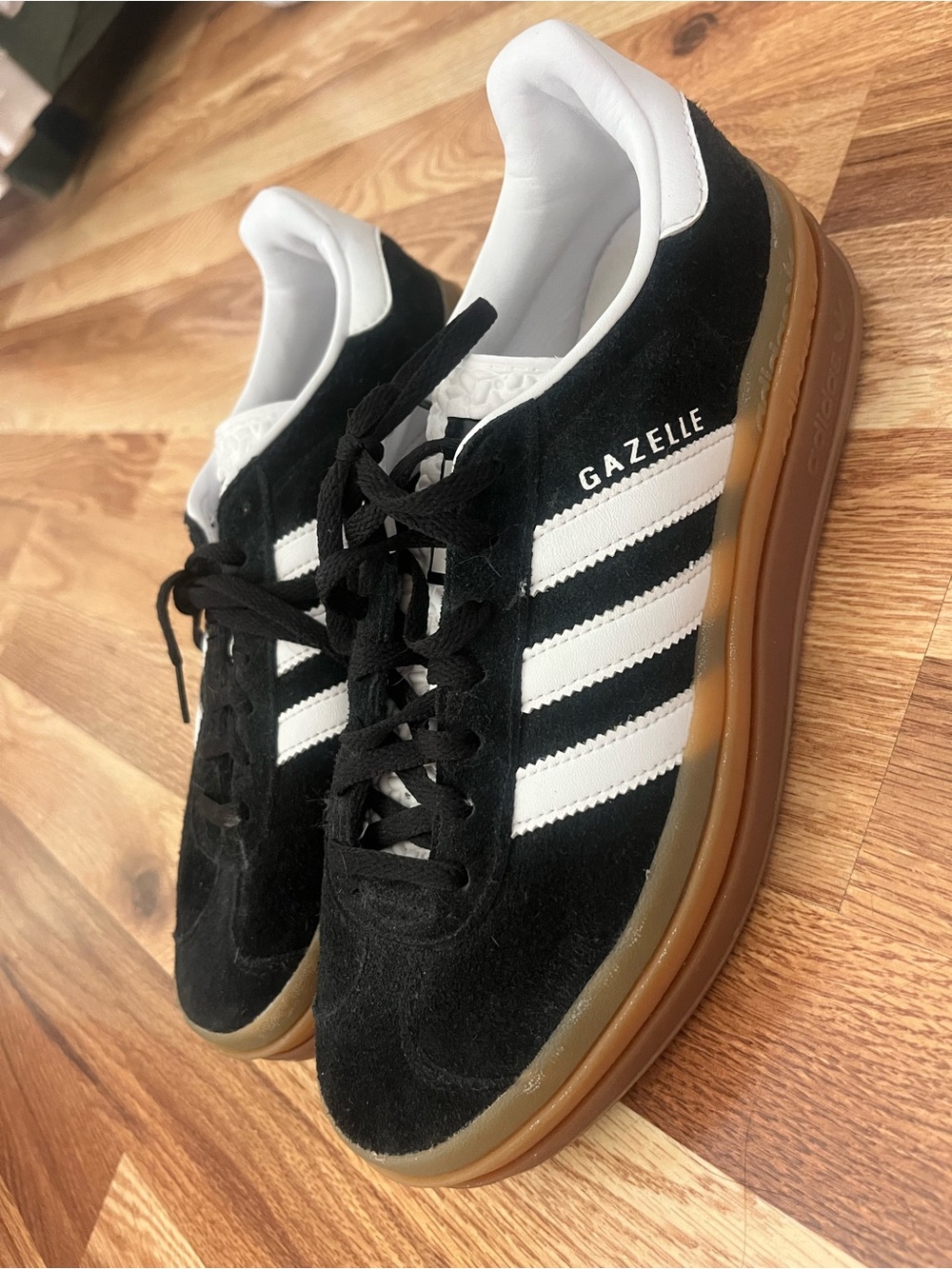 adidas Gazelle Black, White & Gum Suede Sneakers
